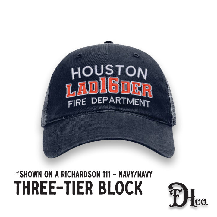 Richardson 111 Garment Washed Mesh Hat (Snapback) w/ Three Tier Block Design