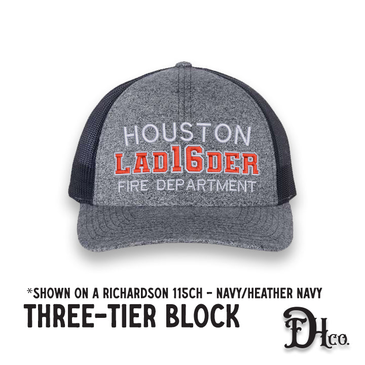 Richardson 115CH Low Profile Trucker Mesh Hat (Snapback) w/ Three Tier Block Design