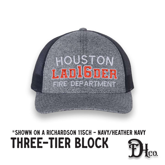 Richardson 115CH Low Profile Trucker Mesh Hat (Snapback) w/ Three Tier Block Design