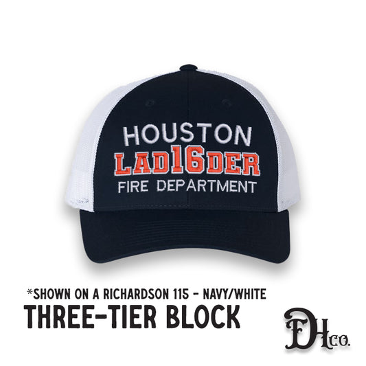 Richardson 115 Low Profile Trucker Mesh Hat (Snapback) w/ Three Tier Block Design