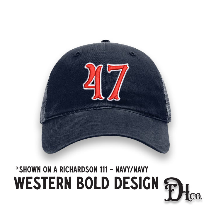 Richardson 111 Garment Washed Mesh Hat (Snapback) w/ Western Bold Design