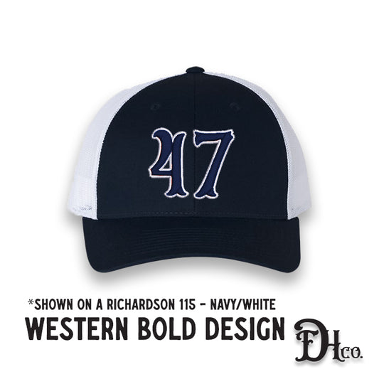 Richardson 115 Low Profile Trucker Mesh Hat (Snapback) w/ Western Bold Design