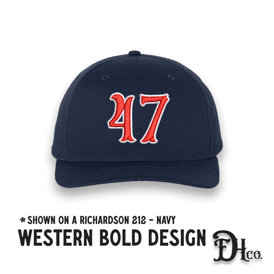 Richardson 212 Pro Cotton Hat (Snapback) w/ Western Bold Design